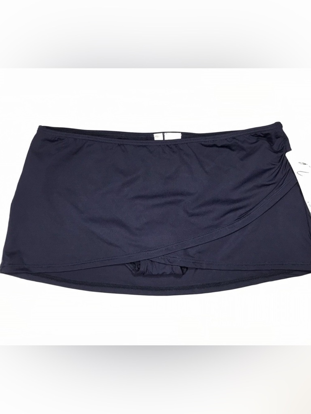 Anne Cole Swim Skirt XL Black Bikini Bottoms Skort Ruched Side NWOT